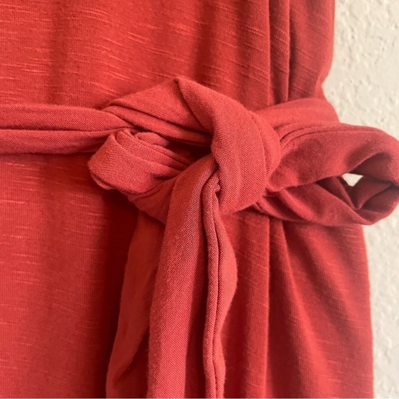 J.Jill woman's maxi sleeveless dress size M terracotta waist tie casual flowy - Picture 5 of 9